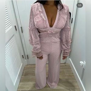 Rose pink cut out jumpsuit